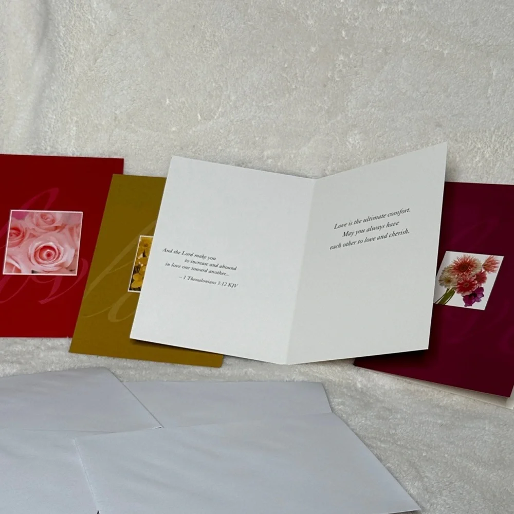 Lawson Falle Scripture Inspirational Cards Envelope Couples Floral Set Of 4 NWOT